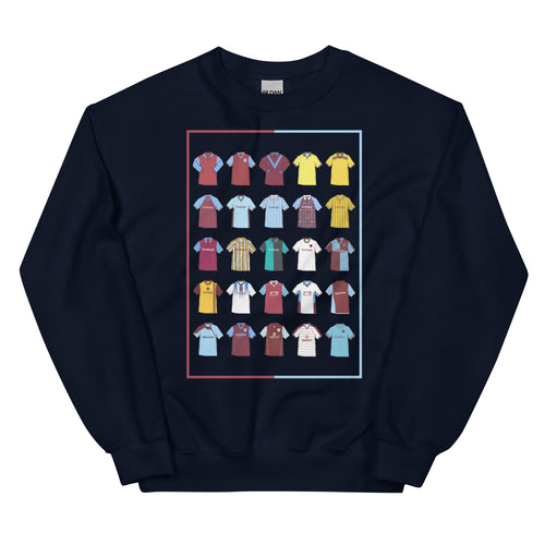 Retro Burnley FC-inspired sweatshirt with a classic fit, soft feel, and durable stitching. Made from a pre-shrunk cotton-polyester blend, it's perfect for Clarets fans who love vintage football style. Features claret and blue design details, ideal for match days, casual wear, or gifting. Celebrate Burnley’s rich history and show your pride in comfort and style.