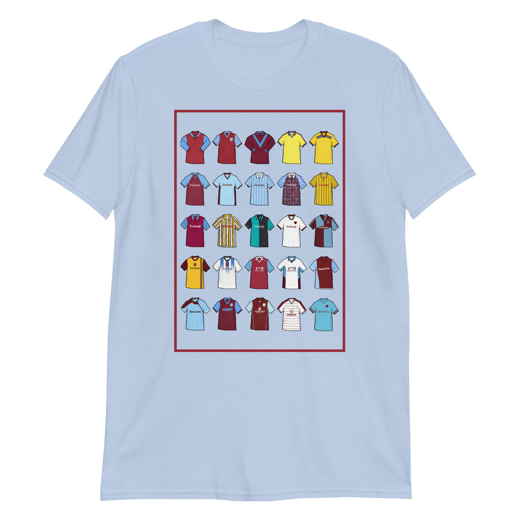 This T-shirt design draws inspiration from Burnley FC’s iconic football shirts, showcasing bold claret and blue elements with a modern twist. Featuring vintage jersey patterns and textured details, it pays tribute to the club’s proud heritage and lasting legacy. A perfect blend of classic football culture and fresh, contemporary style—made for true Clarets fans