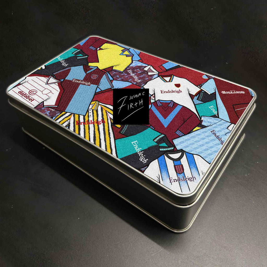 Burnley Football Club The Clarets Inspired Retro Shirts Metal Sweets / Biscuit Tin
