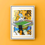 Cambridge United Kit Collage Retro Shirts & Stadium Football Print