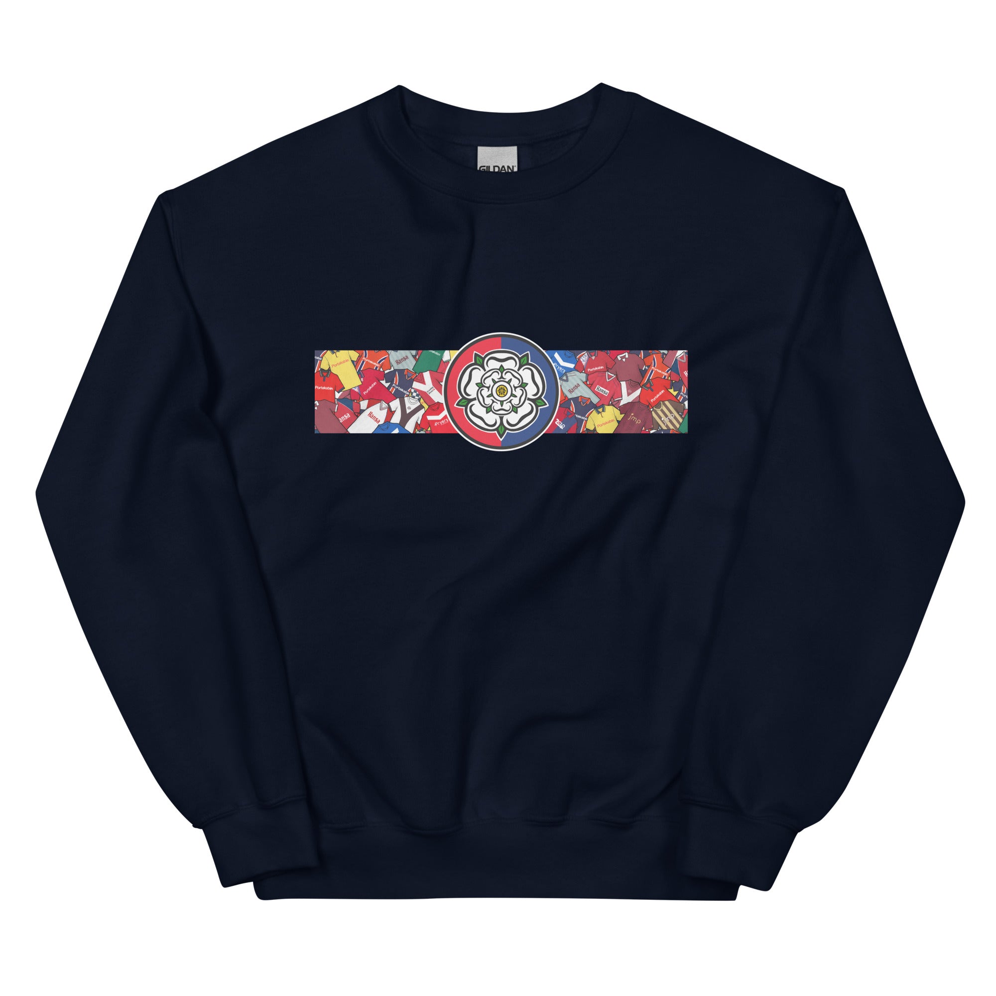 Celebrate your Minstermen pride with this York City FC-inspired retro football sweatshirt, featuring a bold central white rose of Yorkshire design. This unisex pullover blends vintage kit aesthetics with cosy, everyday comfort—perfect for chilly match days at the LNER Community Stadium, pub nights, or laid-back casual wear. The design pays homage to classic York City jerseys while proudly honouring the club’s rich history and Yorkshire roots. A must-have gift or wardrobe essential for loyal supporters 