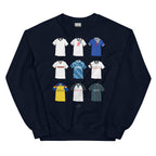 Celebrate your Rams pride with this Derby County FC sweatshirt, designed for fans who love classic football style. Featuring detailed artwork showcasing 9 iconic Derby County shirts from the club’s history, this retro-style sweatshirt highlights the club’s rich heritage and timeless football culture. Perfect for match days, casual wear, or as a Derby County football gift, it combines vintage-inspired design with modern comfort. A must-have sweatshirt for true Derby County supporters,Navy