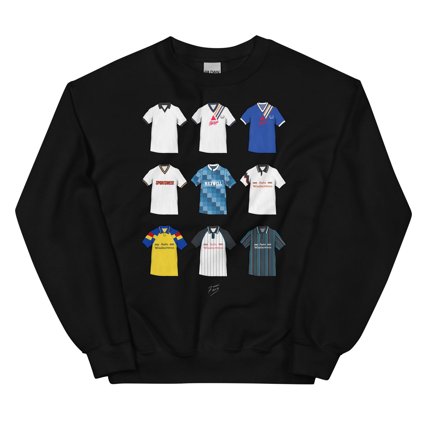 Celebrate your Rams pride with this Derby County FC sweatshirt, designed for fans who love classic football style. Featuring detailed artwork showcasing 9 iconic Derby County shirts from the club’s history, this retro-style sweatshirt highlights the club’s rich heritage and timeless football culture. Perfect for match days, casual wear, or as a Derby County football gift, it combines vintage-inspired design with modern comfort. A must-have sweatshirt for true Derby County supporters who cherish the club