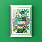 Glasgow Celtic Kit Collage Retro Shirts & Stadium Football Print