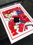Celebrate Charlton Athletic heritage with this retro shirt art print, available in A3/A4, framed or unframed—perfect gift for true Addicks fans.