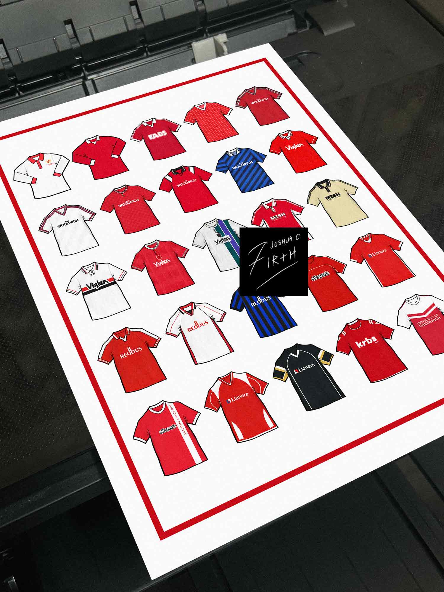 Charlton Athletic Football Retro Shirts Print, Inspired by the Addicks shirts of the past