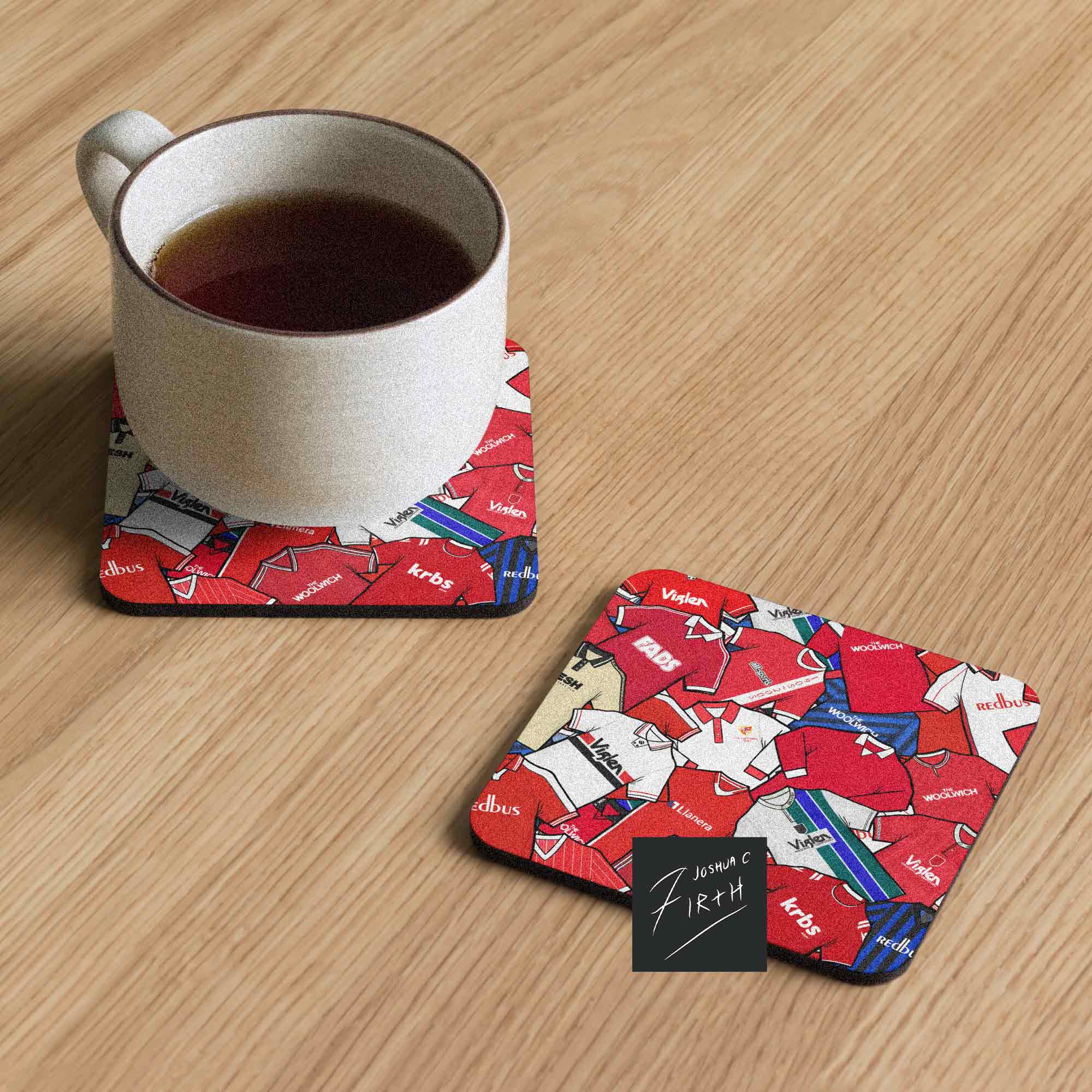 A football coaster inspired by the iconic Charlton Athletic shirts of the past is a perfect gift for any Addicks fan!