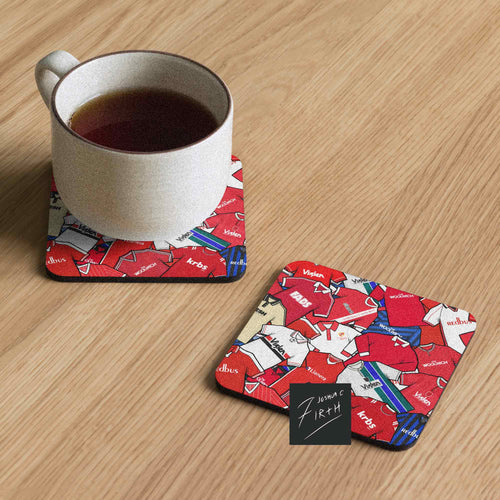 A football coaster inspired by the iconic Charlton Athletic shirts of the past is a perfect gift for any Addicks fan!