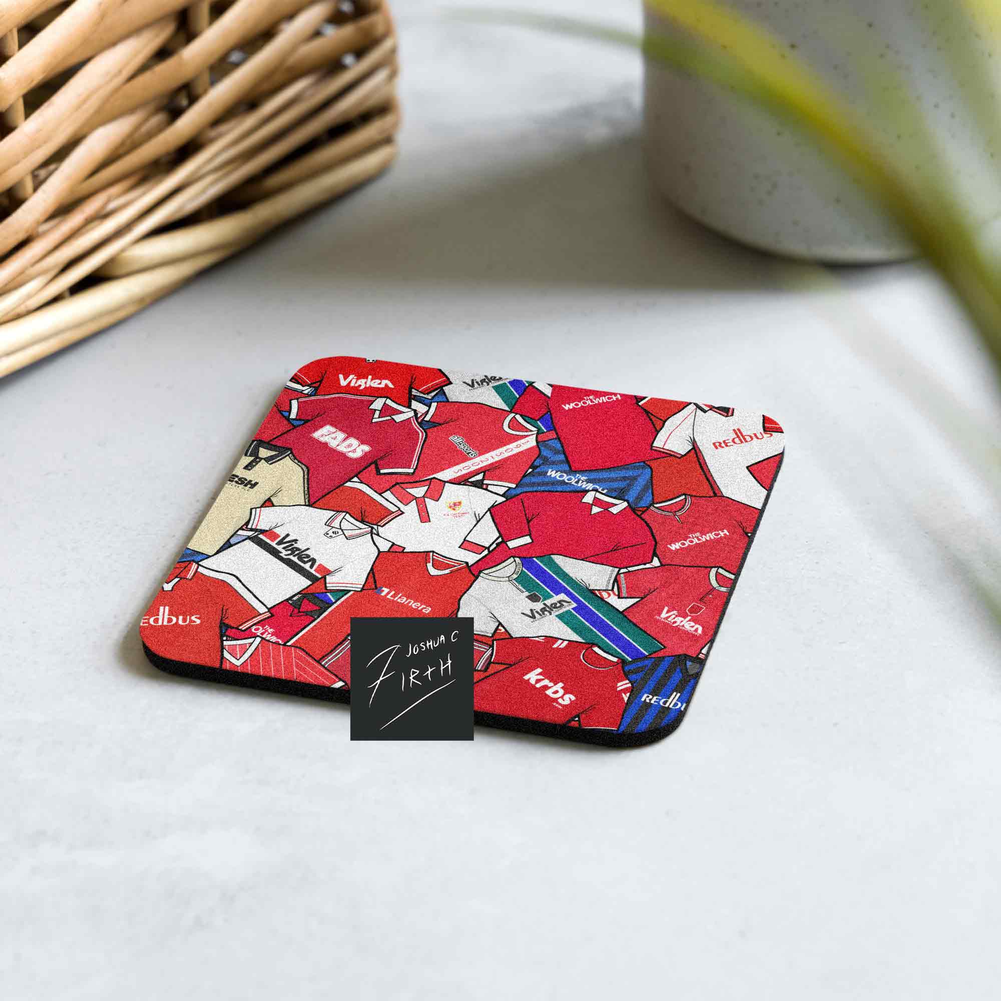 A football coaster inspired by the iconic Charlton Athletic shirts of the past is a perfect gift for any Addicks fan!