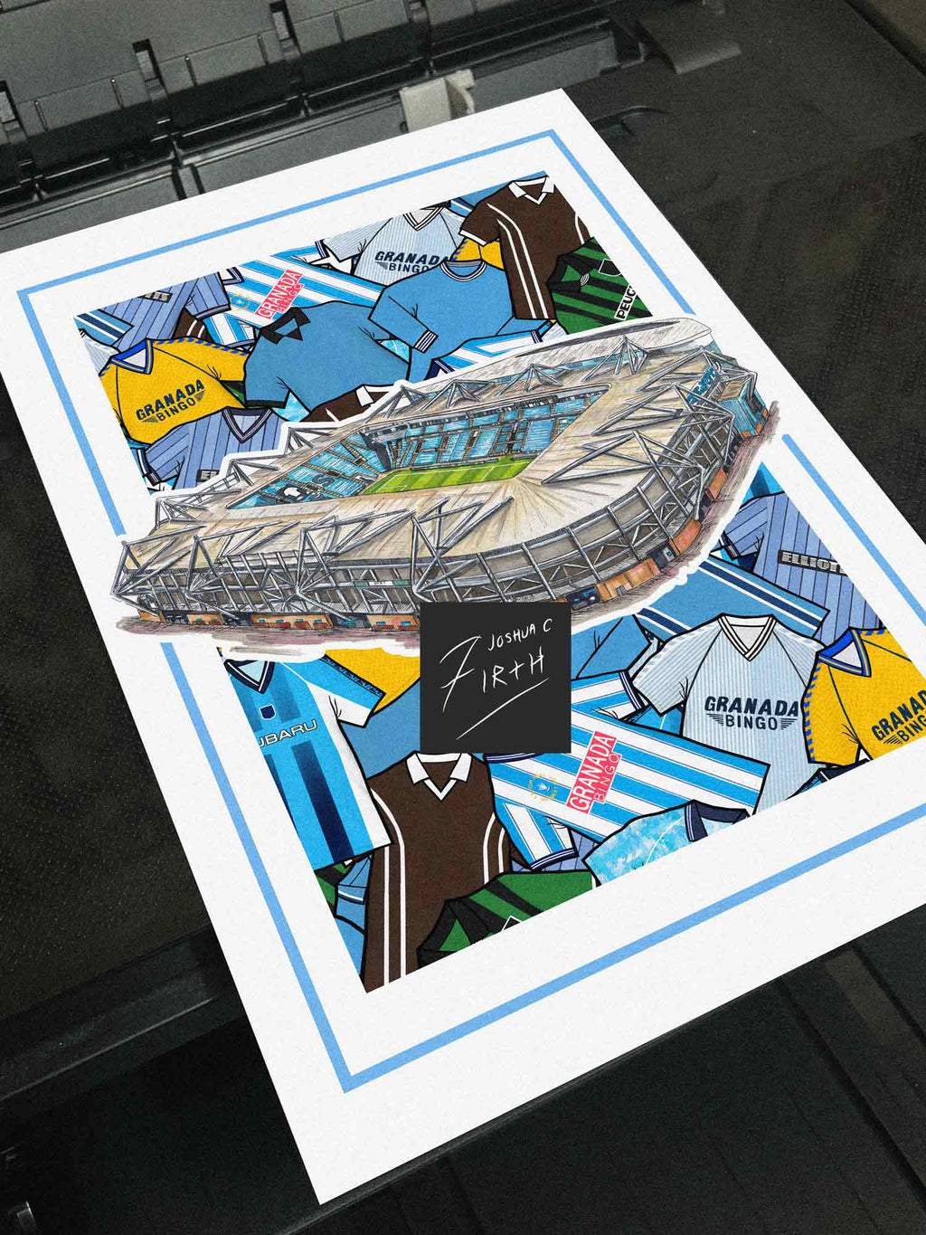 Poster print inspired by the home of Coventry City football club, the Ricoh Arena in Coventry
