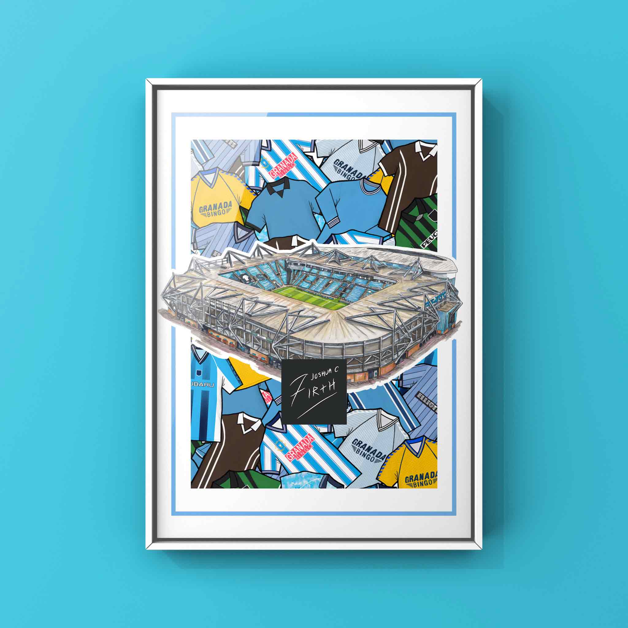Poster print inspired by the home of Coventry City football club, the Ricoh Arena in Coventry