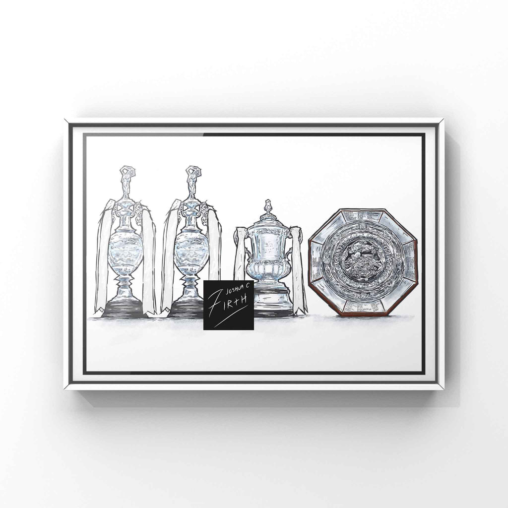 Derby County Inspired Poster Print Which Pays Tribute To All Major Honours They've won in their entire history from first division league titles, FA Cup, and Charity Shield