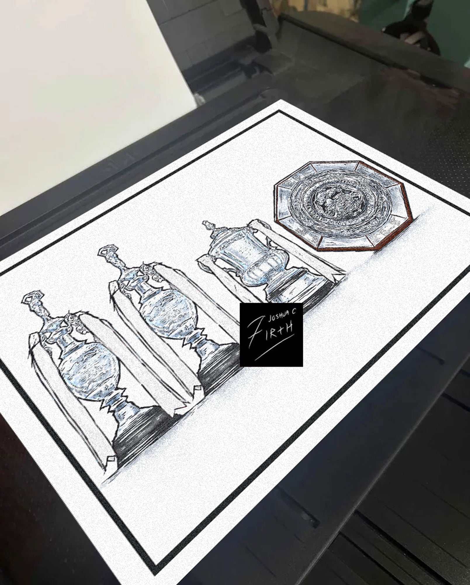 Derby County Inspired Poster Print Which Pays Tribute To All Major Honours They've won in their entire history from first division league titles, FA Cup, and Charity Shield