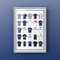 Poster artwork inspired by Dundee FC football shirts. This unofficial design is my own creation, featuring a stylized look with bold dark blue, white, and light blue elements that draw from the club’s iconic kits. The print celebrates Dundee FC’s proud football heritage through a modern, striking aesthetic. Unofficial and fan-made, this piece pays tribute to the Dee with a unique and contemporary interpretation of their classic identity.