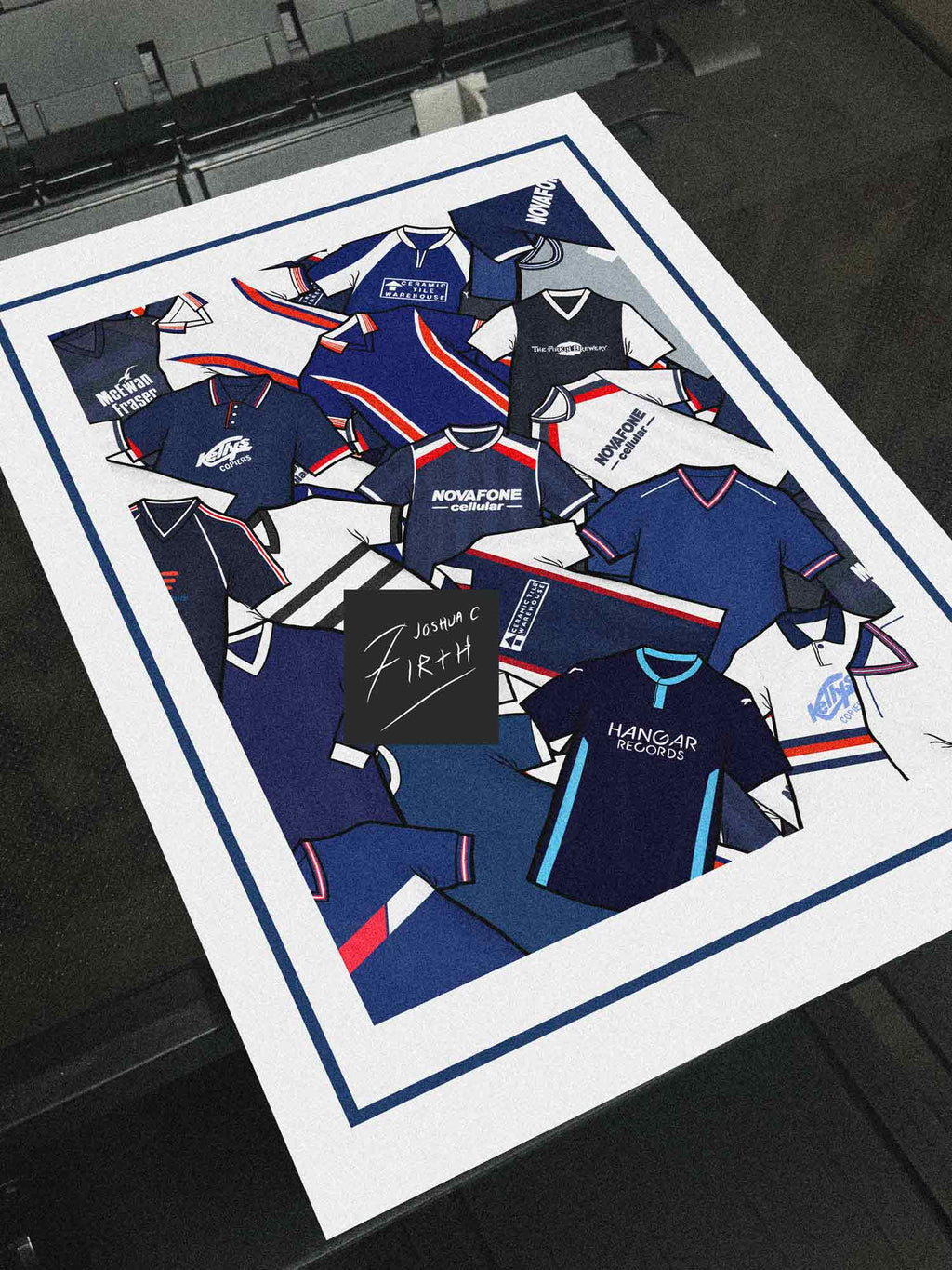 Celebrate Dundee FC heritage with this retro shirt art print, available in A3/A4, framed or unframed—perfect gift for true Dark Blues fans.