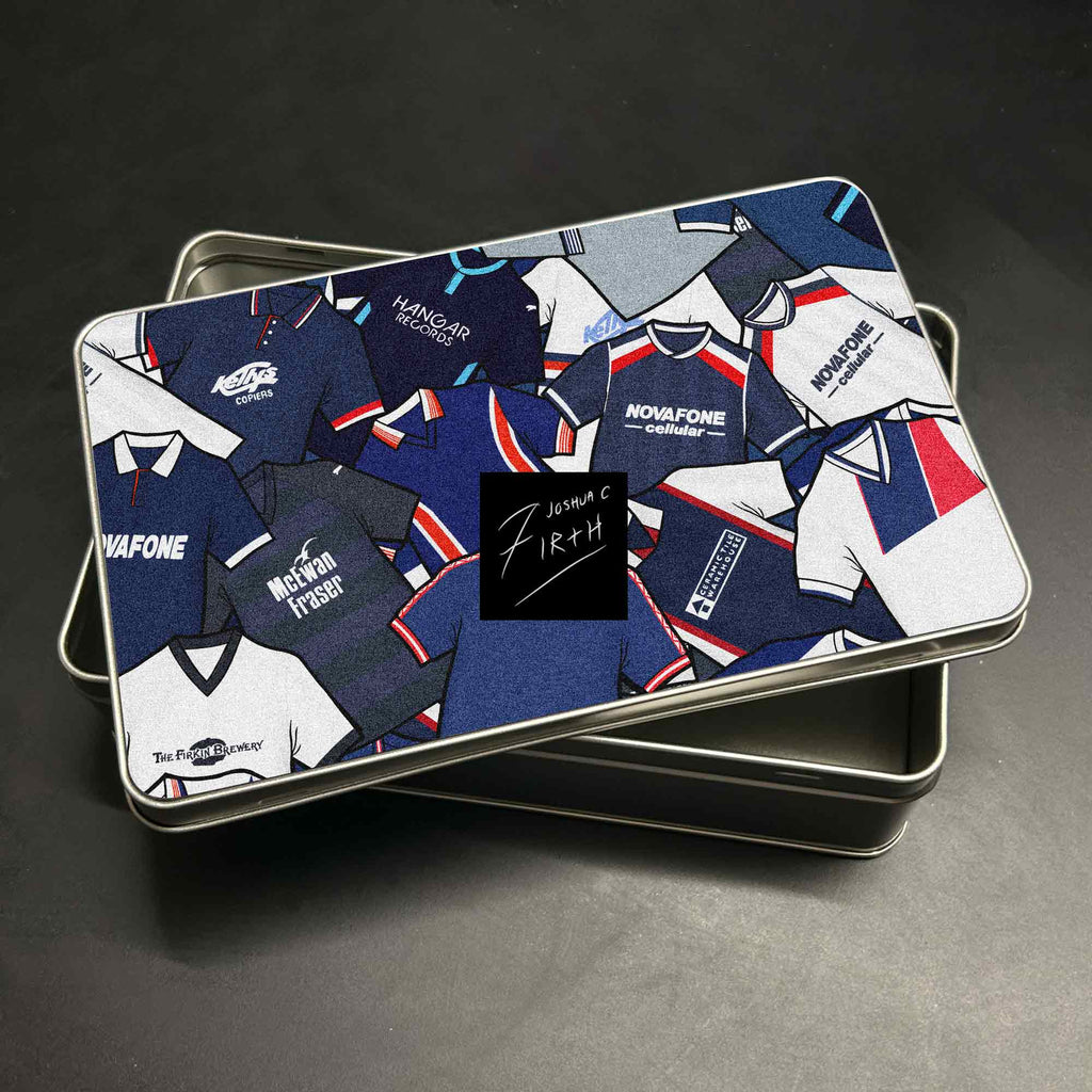 Dundee Inspired Football Club Retro Shirts Metal Sweets / Biscuit Tin