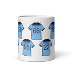 England Cricket Themed Mug inspired by the jerseys of some of the players from World Cup 2019