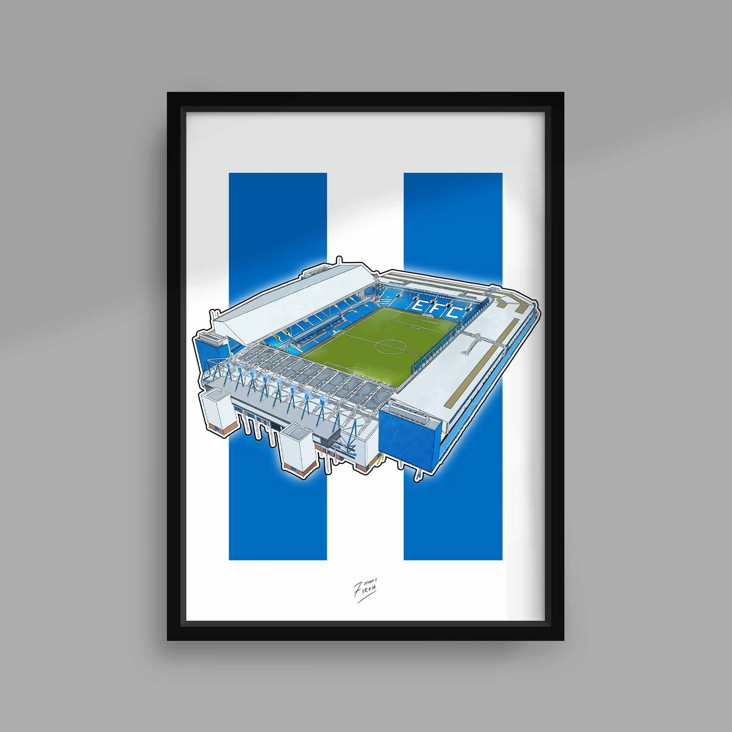 Everton themed poster inspired by the home of the Blues in Merseyside, Goodison Park