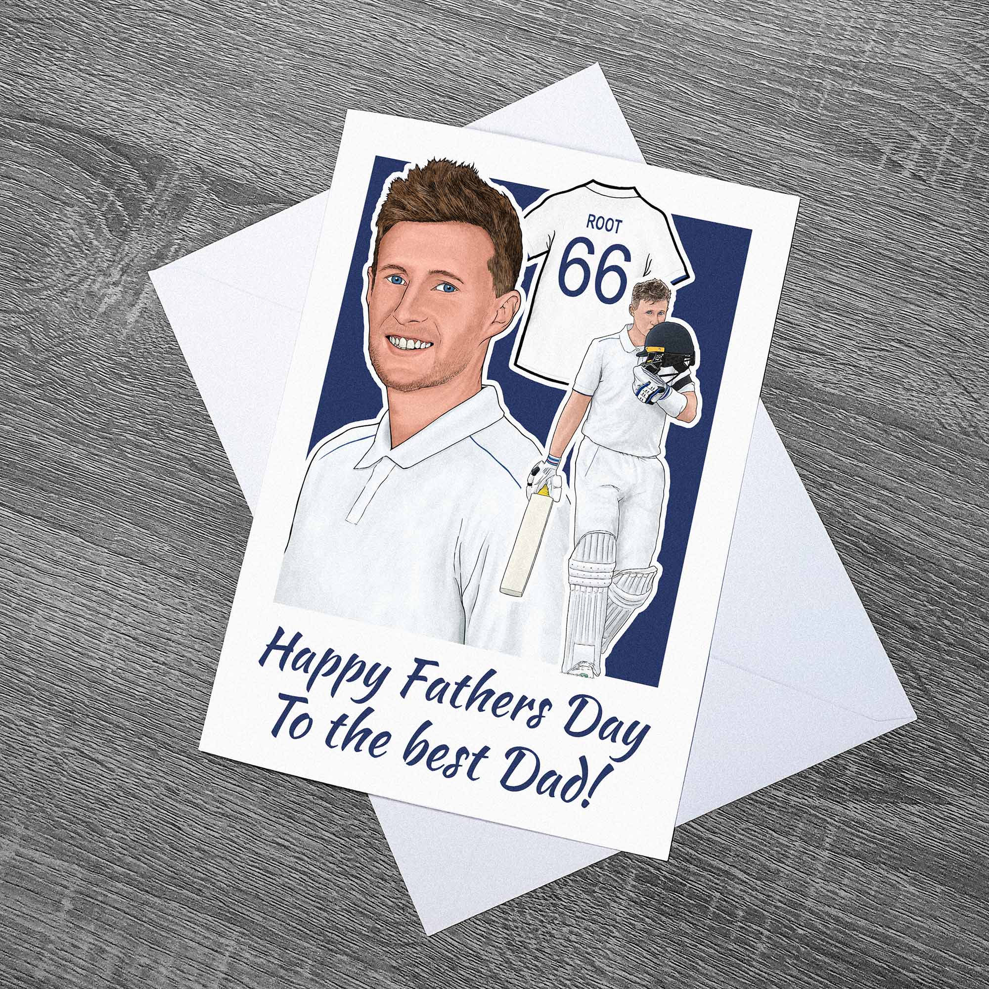 Happy Fathers Day Joe Root England cricket themed card!