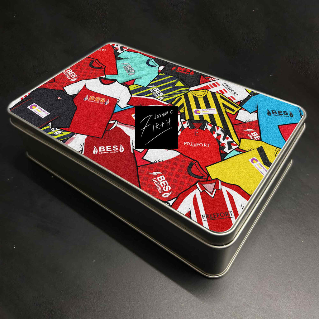 Fleetwood Town Inspired Football Retro Shirts Metal Sweets / Biscuit Tin