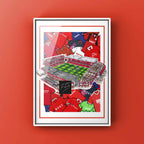 Nottingham Forest Kit Collage Retro Shirts & Stadium City Ground Football Print