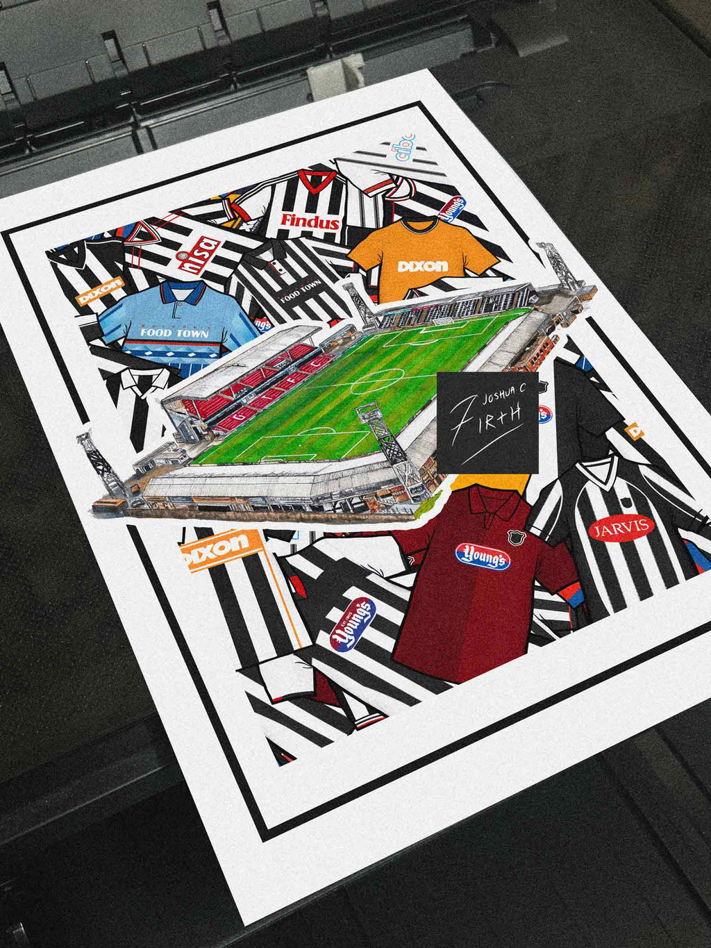 Grimsby Town Football Club Blundell Park Inspired Retro Football Poster Print