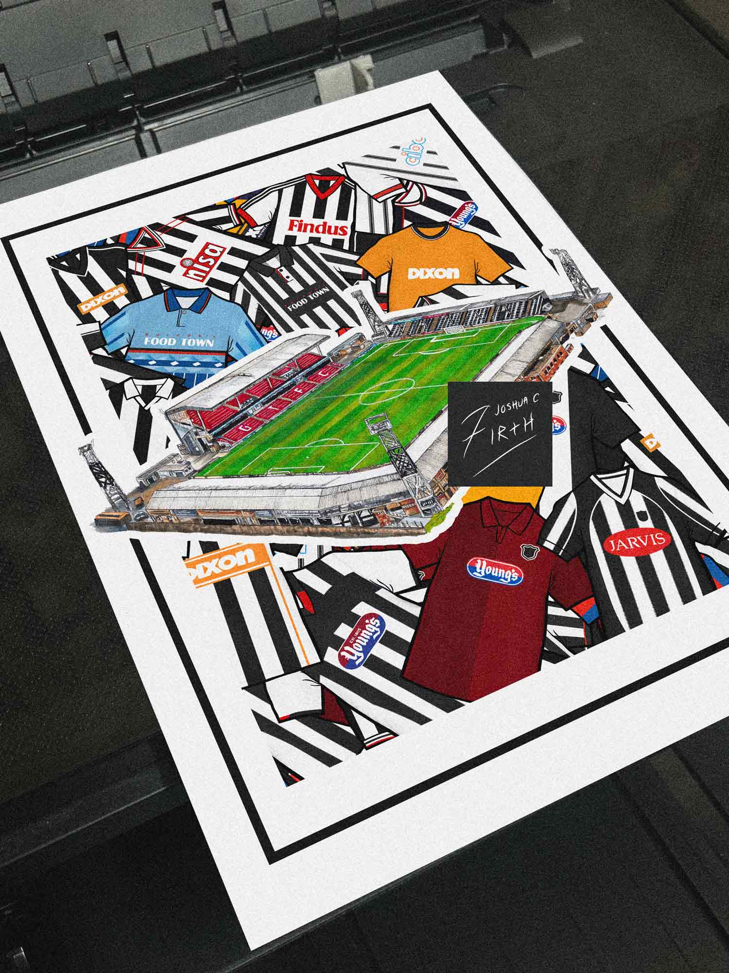 Grimsby Town Football Club Blundell Park Inspired Retro Football Poster Print