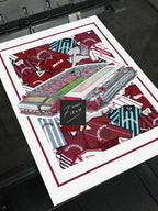 Hearts Kit Collage Retro Shirts & Stadium Football Print