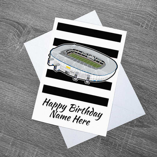 Inspired by the home of Hull FC in East Yorkshire, this is a birthday card with artwork of the MKM Stadium on it!