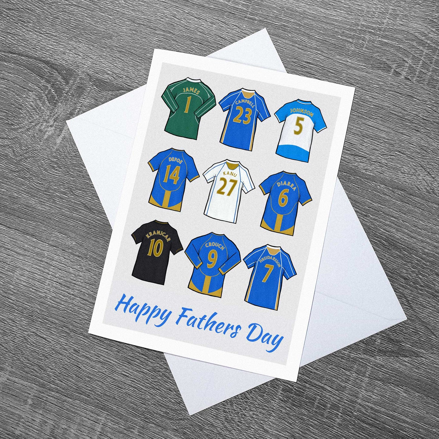 Portsmouth Legends Shirts Birthday, Fathers Day, Mothers Day Football Card With Envelope