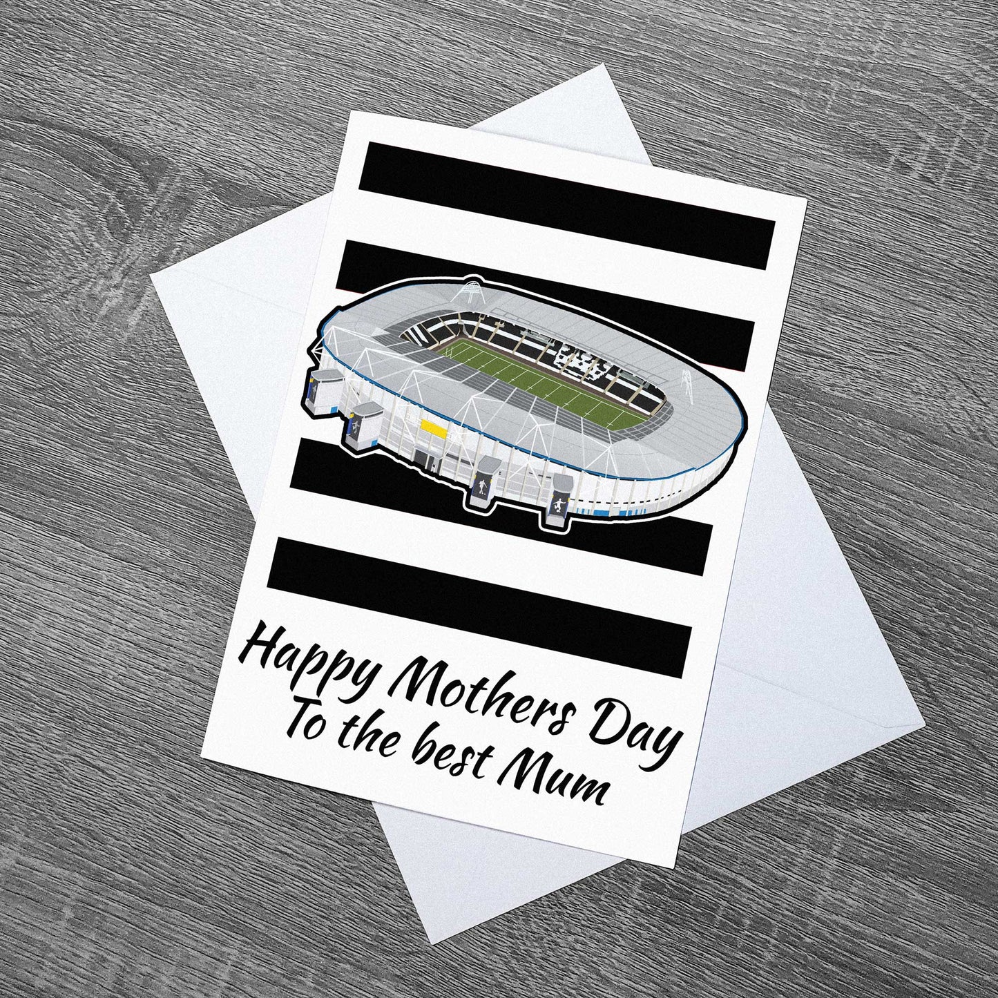 Inspired by the home of Hull FC in East Yorkshire, this is a mothers day card with artwork of the MKM Stadium on it!