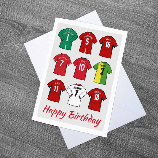 Manchester United legends themed birthday card