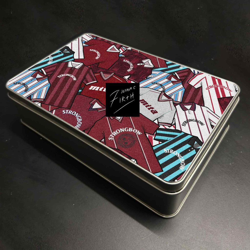 Heart of Midlothian Scotland Inspired Football Retro Shirts Metal Sweets / Biscuit Tin