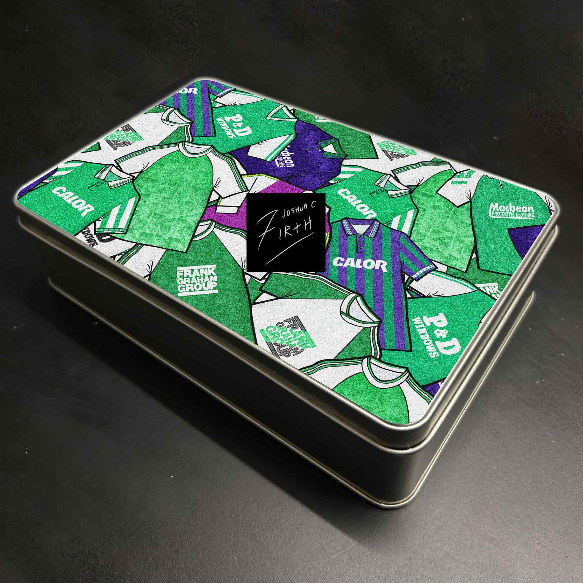 Hibernian FC Inspired Football Retro Shirts Metal Sweets / Biscuit Tin