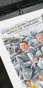 Brian Clough Derby Inspired 1972 Champions of England Artwork Poster Print