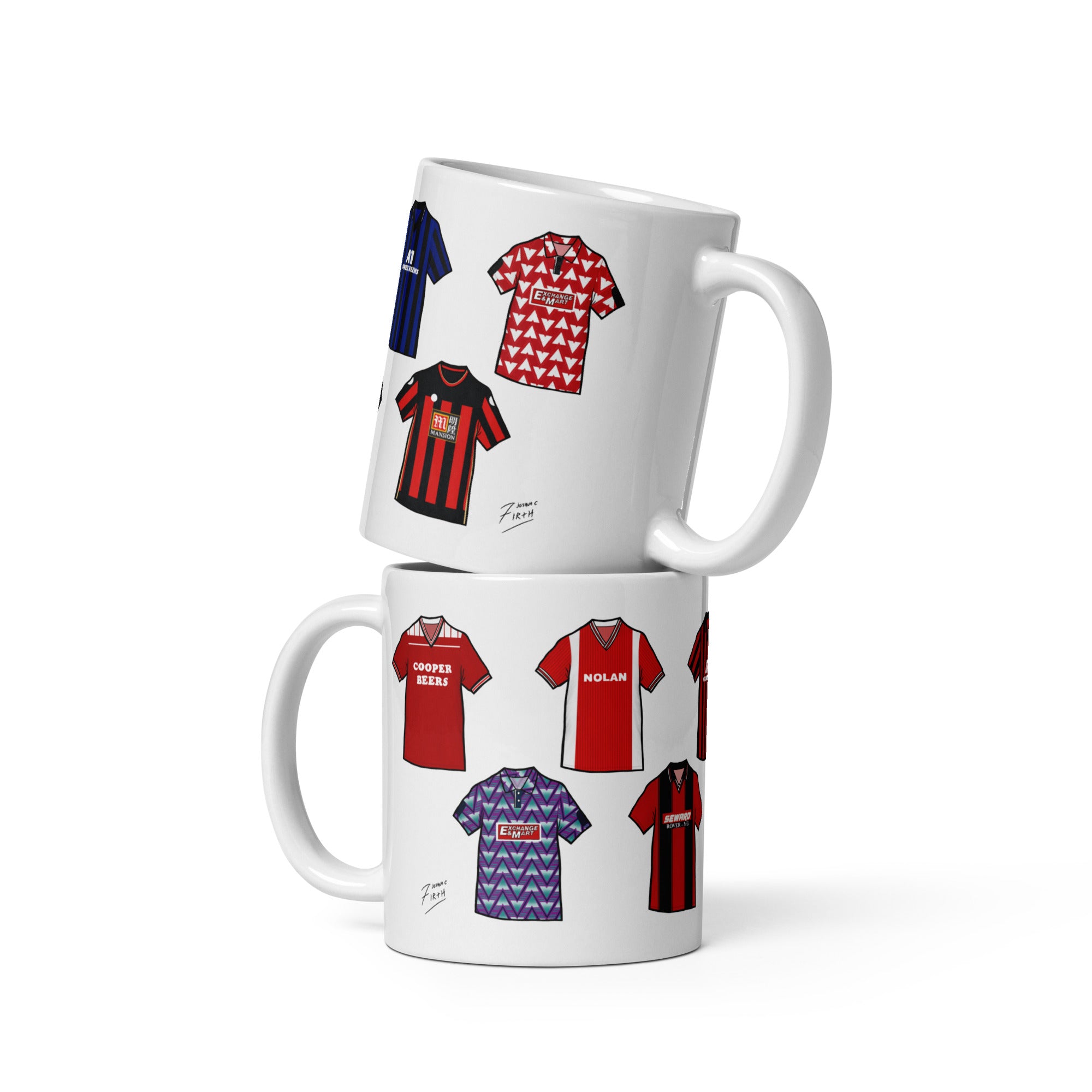 This 11oz ceramic mug is inspired by the AFC Bournemouth shirts of the past, making it a perfect gift for fans of the Cherries. 