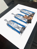 Huddersfield Town Inspired Retro Football Poster Print which celebrates the 3 league titles won under Herbert Chapman in the 1920s