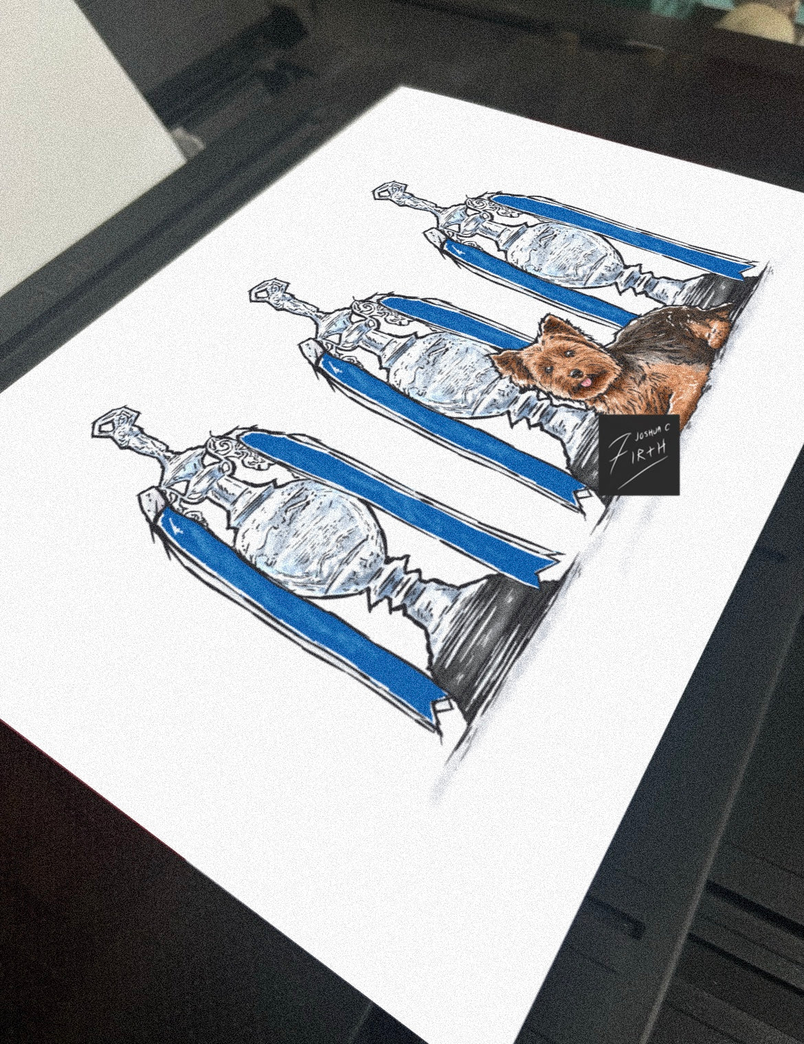 Huddersfield Town Inspired Retro Football Poster Print which celebrates the 3 league titles won under Herbert Chapman in the 1920s