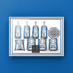 Celebrate the proud history of the Owls with this independently created art - Detailed trophies illustration, showcasing the iconic silverware that defines the club’s legacy. This hand-drawn artwork features a clean, minimalist composition of Wednesday's major honours, including league titles, domestic cups, and Charity Shield.