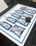 Celebrate the proud history of Sheffield Wednesday with this independently created art - Detailed trophies illustration, showcasing the iconic silverware that defines the club’s legacy. This hand-drawn artwork features a clean, minimalist composition of Wednesday's major honours, including league titles, domestic cups, and Charity Shield.