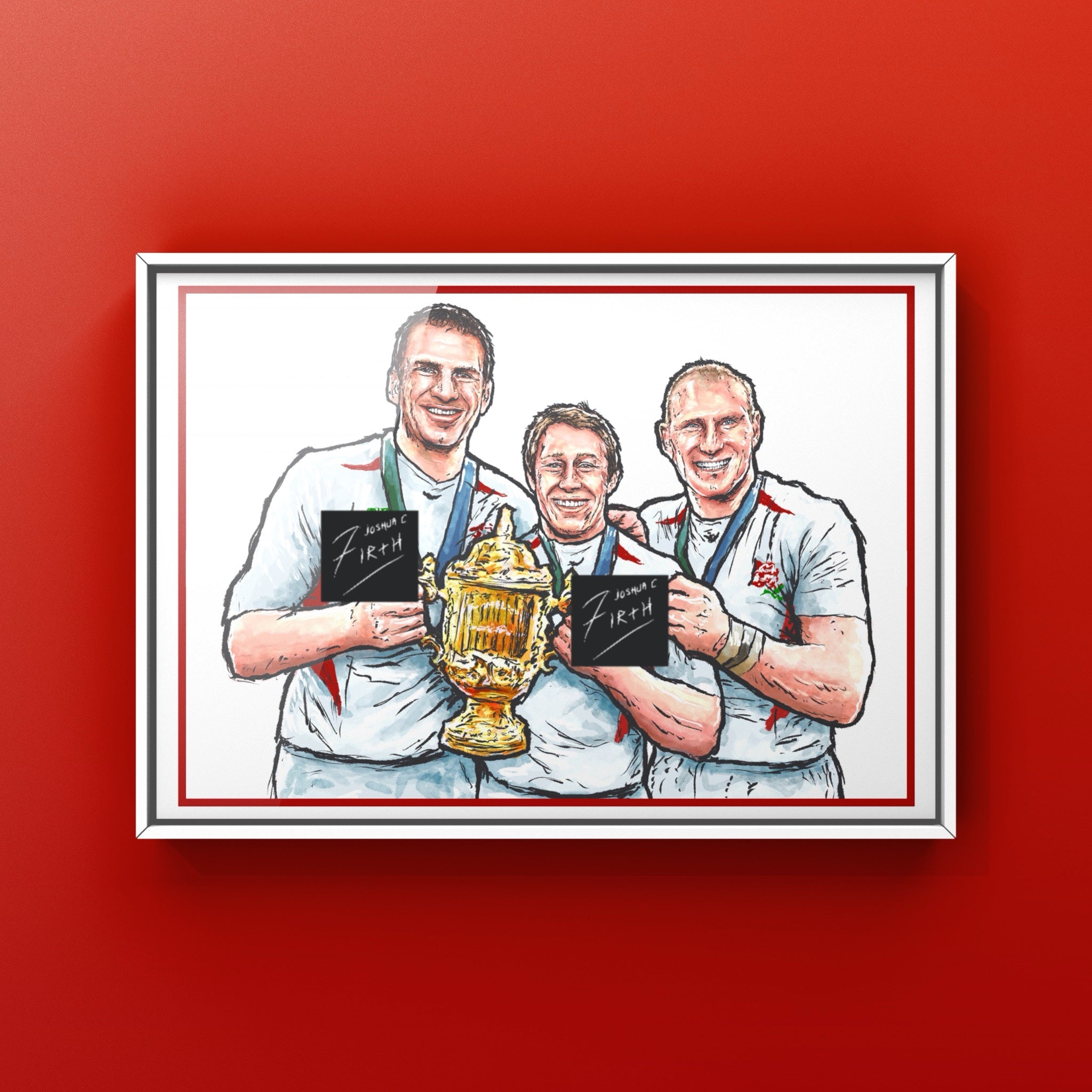 England 2003 Rugby World Cup Legends - Johnson, Wilkinson & Dallaglio Print