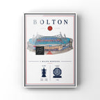 A football print inspired by the Bolton Wanderers success of the past and the current home stadium