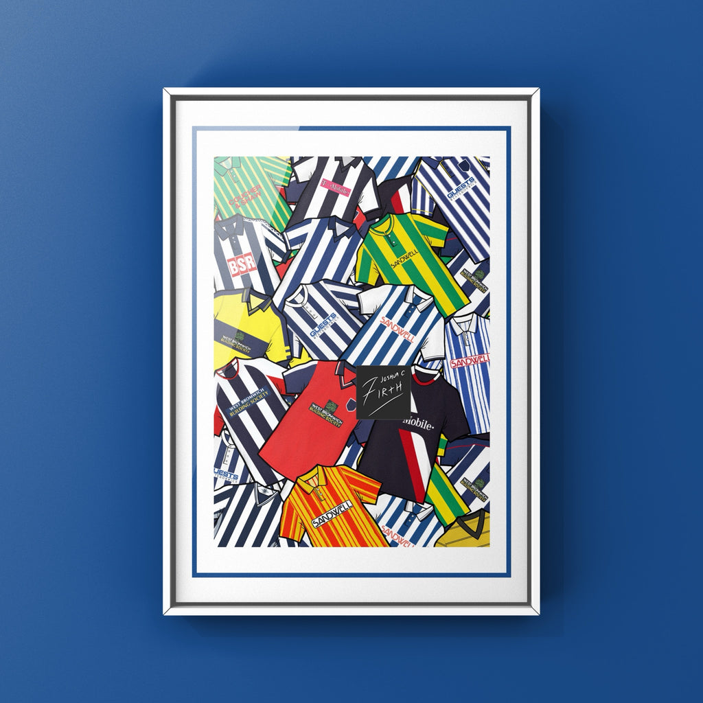 West Brom Kit Collage Retro Shirts Football Print