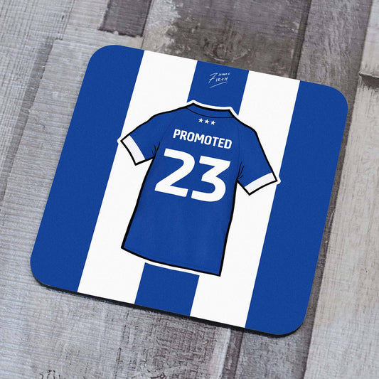 Ipswich Town themed football coaster which celebrates the promotion of 22-23 season from league one to the championship
