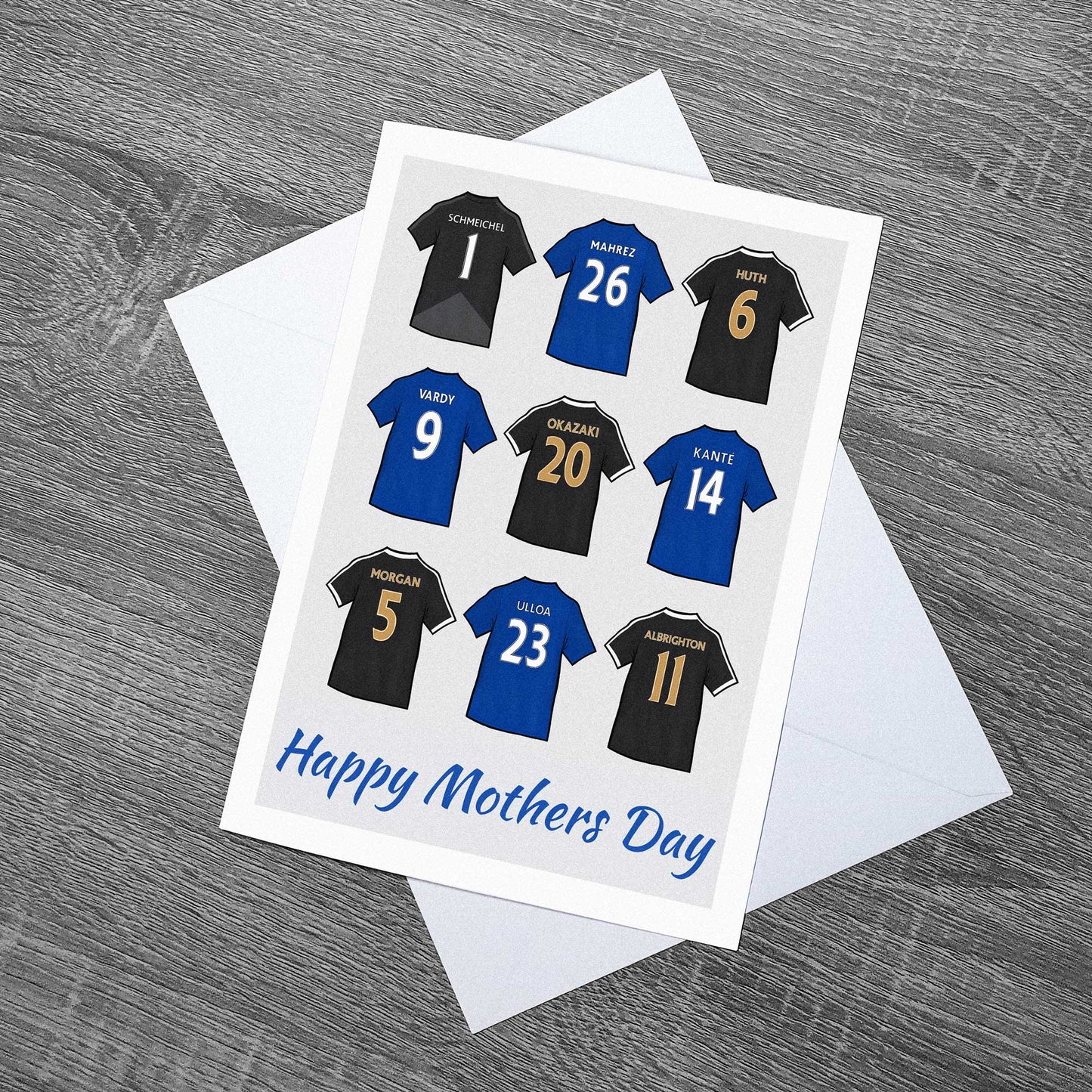 Leicester City themed 2015/16 title winner themed happy mothers day card
