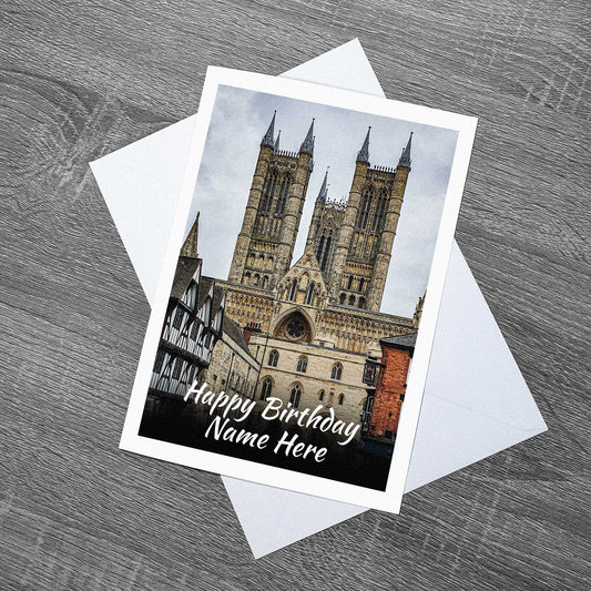 Photograph Birthday Card of Lincoln Cathedral Church, Lincolnshire