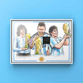 Argentina World Champions Kempes Messi Maradona Art Football Print