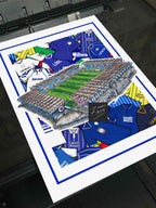 Millwall Kit Collage Retro Shirts & Stadium The Den Football Print