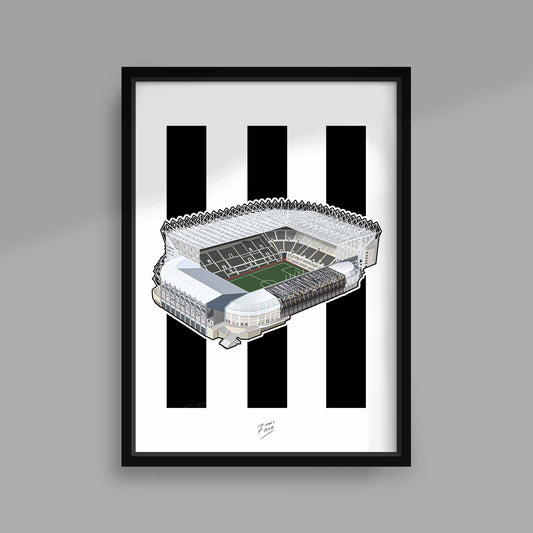 A poster print inspired by the famous St James Park, the home of Newcastle United Football Club!