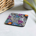Newcastle retro football shirt collage coaster, handmade cork-backed gift for Newcastle United fans and home decor.